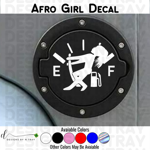 Afro Girl-Braids-Fuel Decal